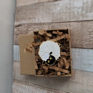 Yarn ball sheep enamel pin for knitters